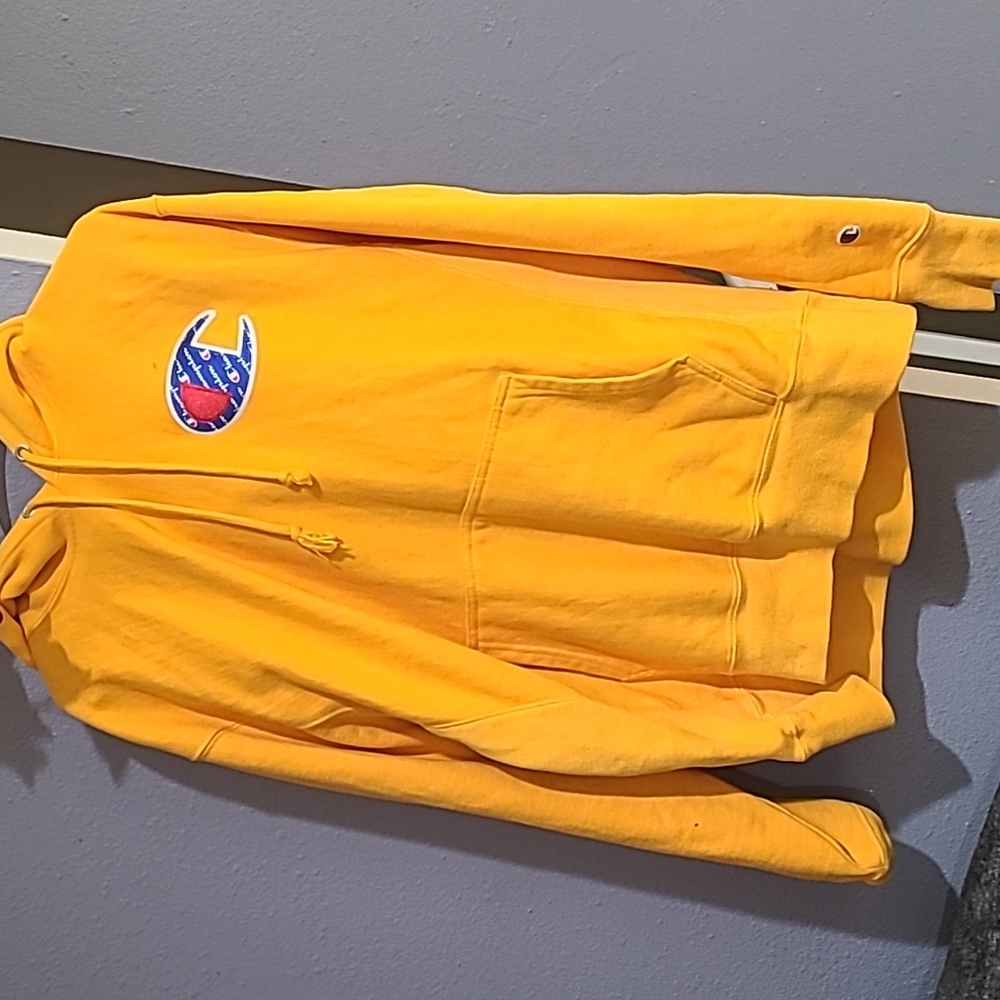 Gold cChampion hoodie reverse weave